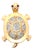 Vintage 14k Yellow Gold Diamond Figural Turtle Brooch Pin Pendant For Sale