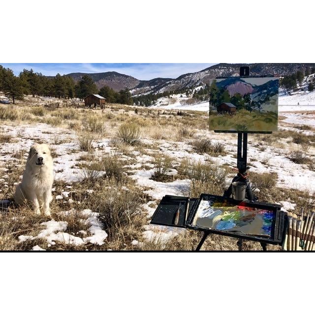 "February Morning" ~ Lorie Batson, Original Oil Painting, a Quiet Rural Landscape With a Rustic Charm and Morning Light on the Old Loafing Shed. For Sale - Image 11 of 11