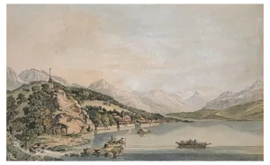 Johann Ludwig Aberli, View of the Village and Lake Brientz, Engraving