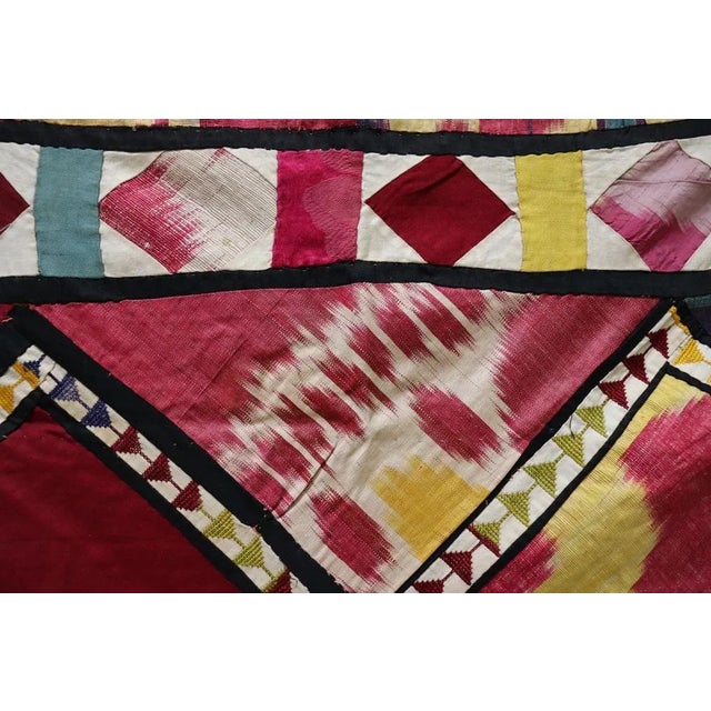 Vintage Embroidered Uzbek Wall Hung Patchwork Tapestry, 1920s For Sale - Image 9 of 12