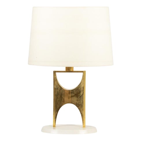 H-Shaped Gilded Bronze Lamp, 20th Century For Sale