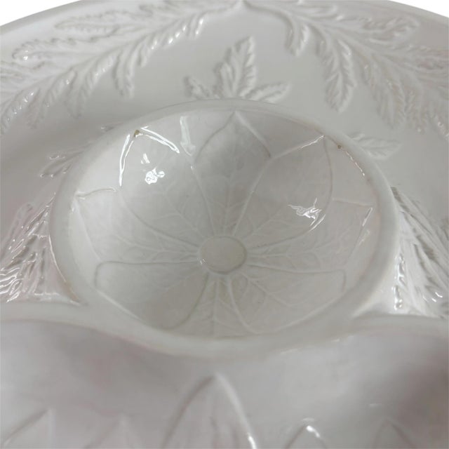 Bordallo Pinheiro Vintage Bordallo Pinheiro White Ceramic Artichoke 11" Plate Platter For Sale - Image 4 of 6