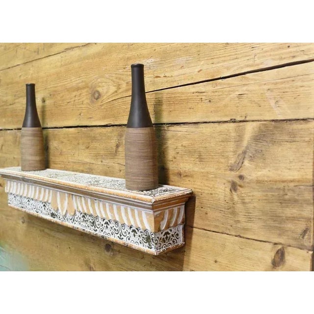 1960s Moroccan Folk Art Painted Wall Shelf, 1960s For Sale - Image 5 of 8