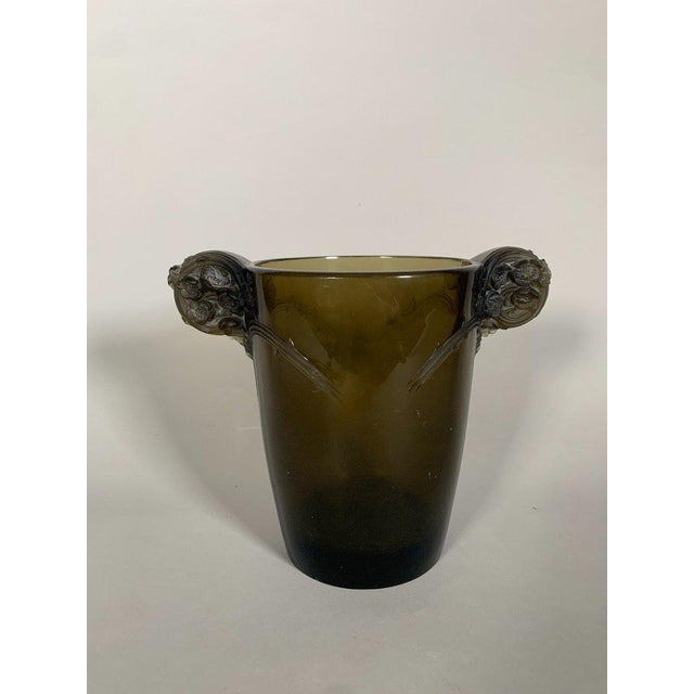 René Lalique (1860-1940) "Chamarande" Vase (1926) Two-handled molded smoked glass vase with a bramble motif. Made in 1926....