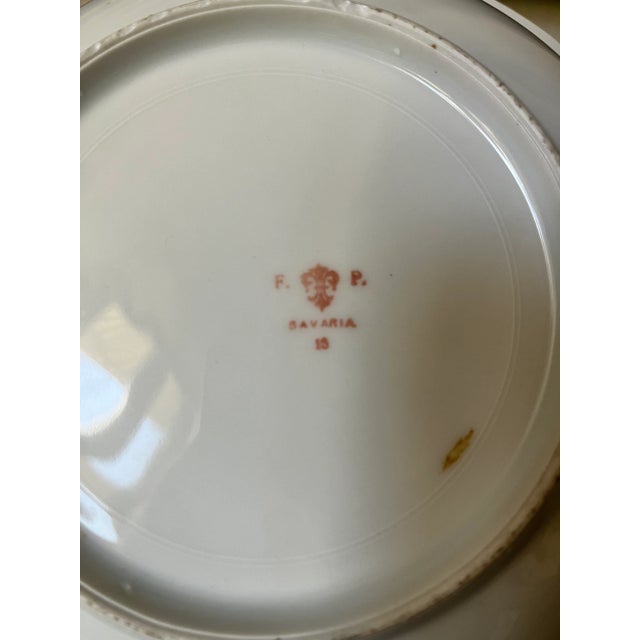 1920s Bavarian Lusterware Serving Bowl With Pink Roses and Gold - Circa 1920’s For Sale - Image 5 of 7