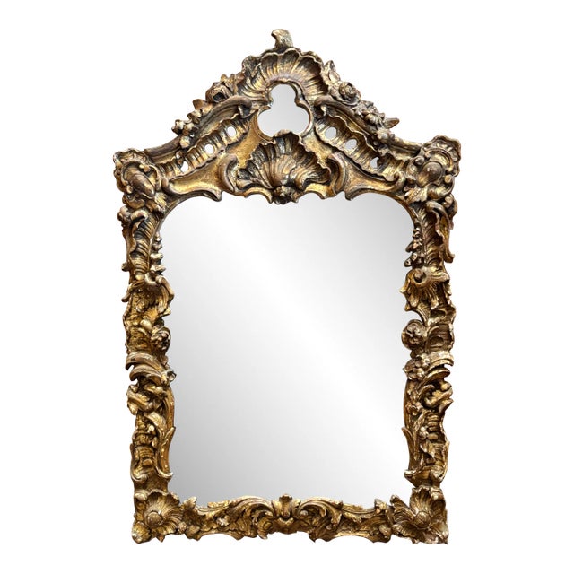 Antique Large Gilt Wood Mirror, Italy For Sale