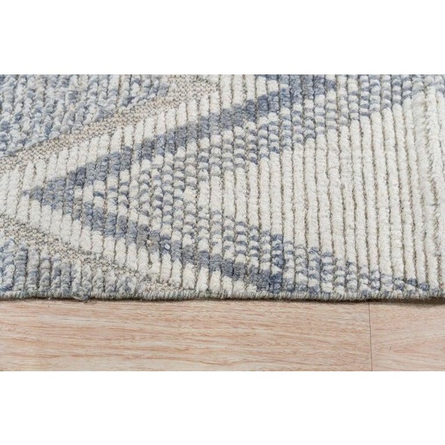 8x11 Ivory Hand-Knotted Wool Diamond Trellis Geometric Modern Carpet Rug For Sale - Image 4 of 9