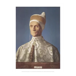 2019 Giovanni Bellini 'Portrait of Doge Leonardo Loredan' Renaissance Brown, Red, Black & White Offset Lithograph