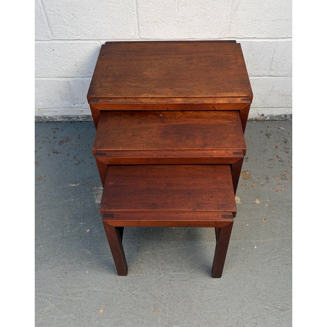 Mid-Century Danish Rosewood Nesting Tables For Sale In New York - Image 6 of 11