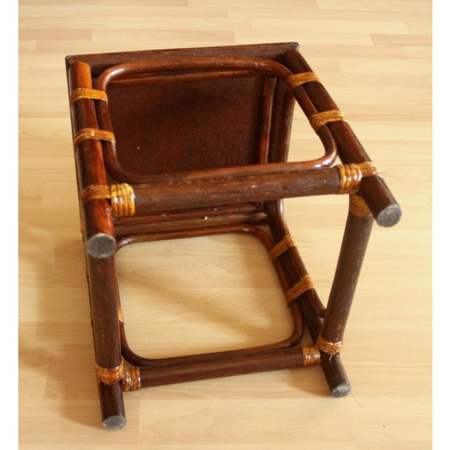 Handmade Rattan, Bamboo and Wooden Plant Stand - Vintage For Sale - Image 9 of 11