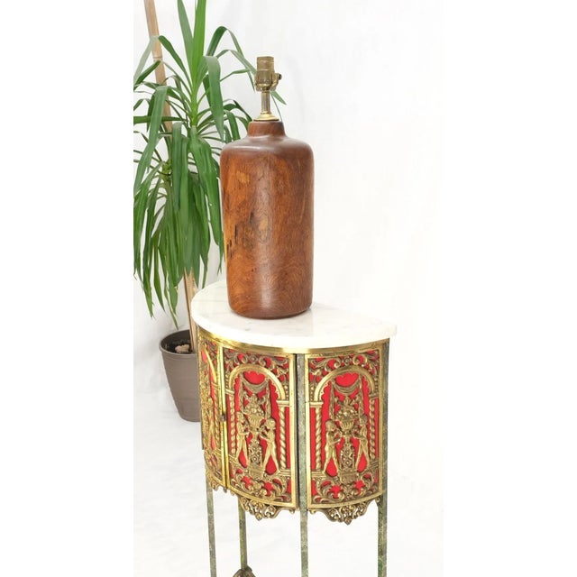 1970s Turned Vase Shape Solid Rosewood Table Lamp Mid-Century Modern For Sale - Image 5 of 13