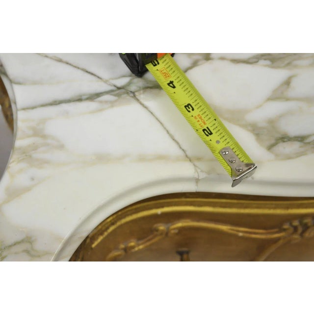 Mid 20th Century Vintage Daniel Jones French Louis XV Style Gold Bombe Marble Top Nightstand For Sale In Philadelphia - Image 6 of 11