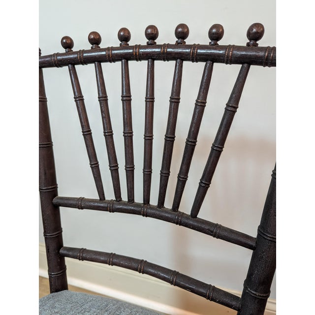 Antique Faux Bamboo Side Chair - A Pair For Sale - Image 10 of 15