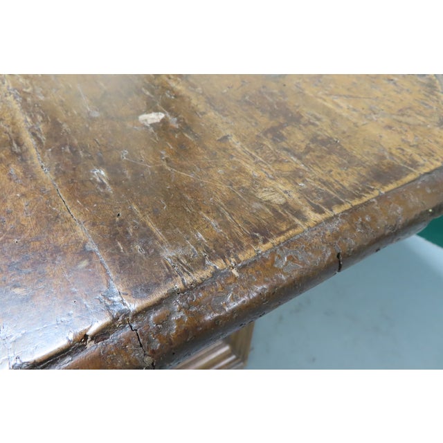 Brown Gorgeous Octagonal Burl Wood Italian Renaissance Revival Side Table With Spoked Base & Single Lockable Drawer For Sale - Image 8 of 11