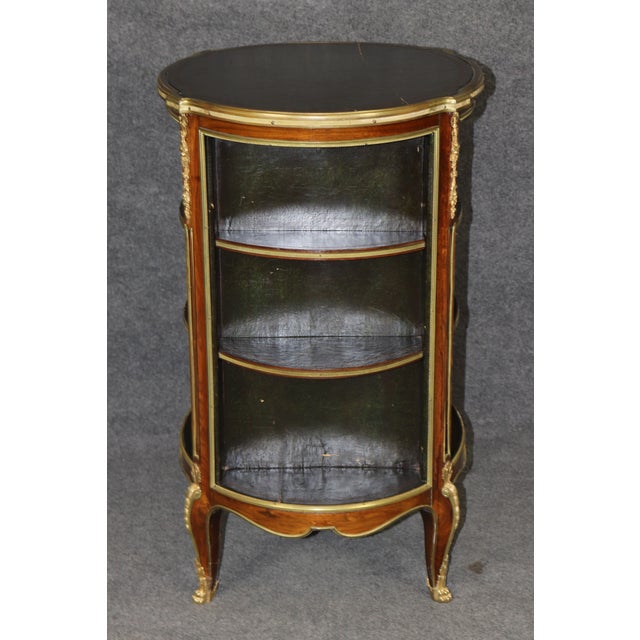 Rare Circular Bronze Mounted French Louis XV Style Bookcase Book Shelf For Sale - Image 4 of 11