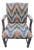 Vintage Schumacher Flamestitch Upholstered Federal Arm Chair For Sale