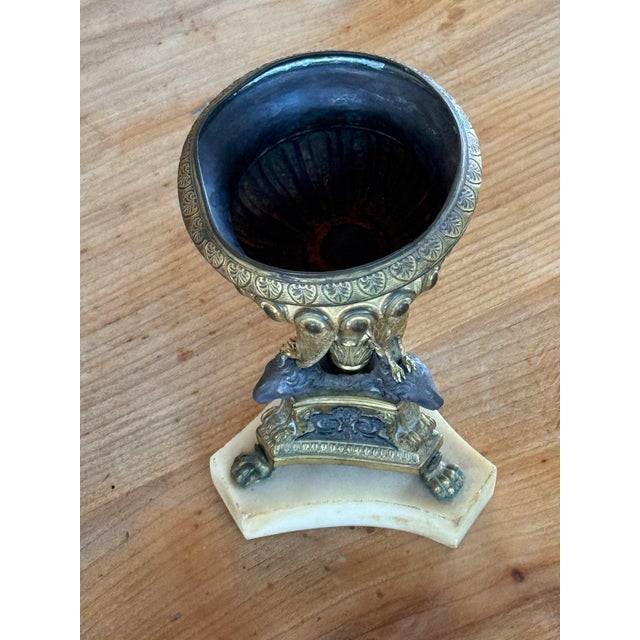 19th Century Italian Grand Tour Bronze Urn With Eagles and Rams' Heads For Sale - Image 4 of 8