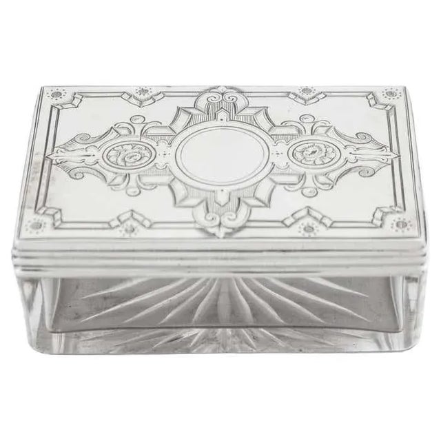 Metal 1877 Sterling Silver and Crystal Box For Sale - Image 7 of 7