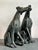 Metal Vintage Boho Monumental Cast Bronze Dogs - A Pair For Sale - Image 7 of 7
