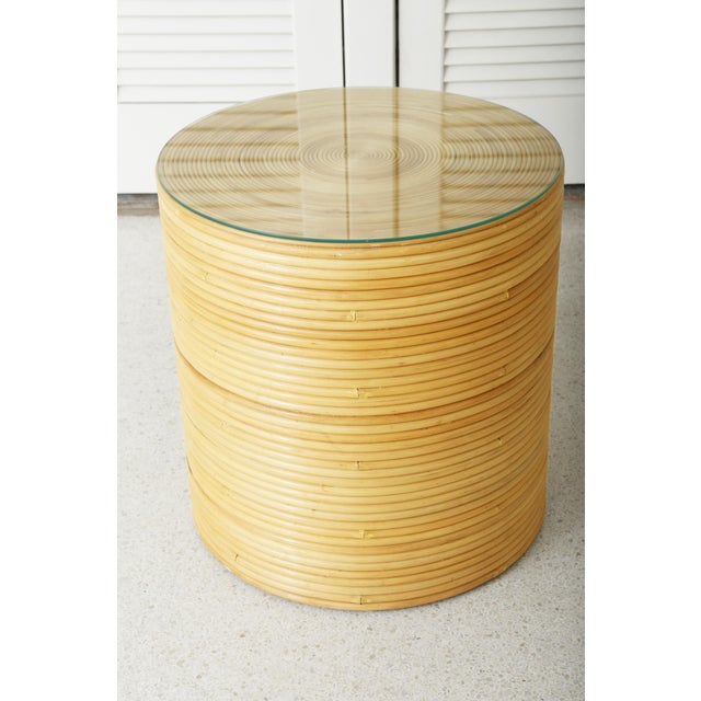 Late 20th Century Cylindrical Pencil Reed Side Table For Sale - Image 10 of 10