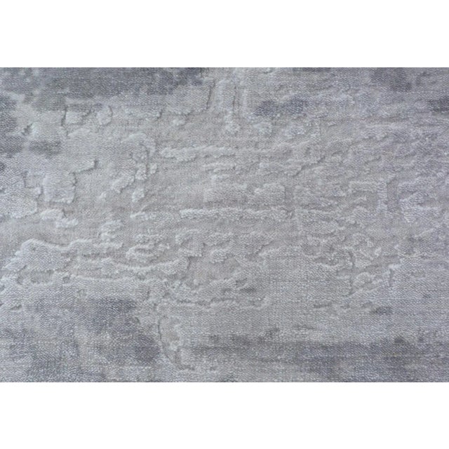 Modern Bruges Silver Hand loom Bamboo/Silk Area Rug - 10'x14' For Sale - Image 3 of 6