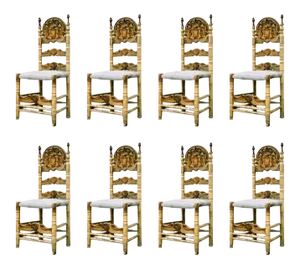 Catalan Variety Spanish Late Baroque Painted and Gilt Side Chairs - Set of 8