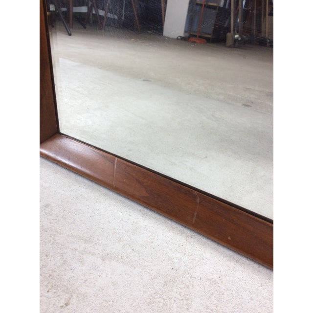 Unique Mid Century Modern Wall Mirror With Two Hexagonal Shaped Mirrors and Walnut Frame For Sale - Image 12 of 18