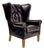 Vintage Mitchell Gold + Bob Williams Gustave Genuine Leather Wing Chair For Sale