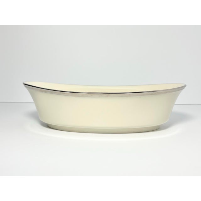 Contemporary Lenox “Solitaire” Oval Porcelain Serving Bowl Bowl For Sale - Image 3 of 5