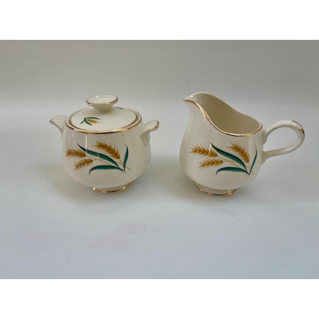 Midcentury Gilt Royal Harvest Sugar & Creamer Set - Set of 2 For Sale - Image 4 of 8
