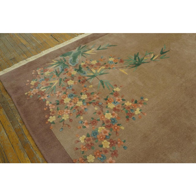 1920s Gray Cream Antique Walter Nichols Chinese Art Deco Rug Wool Carpet For Sale - Image 9 of 10