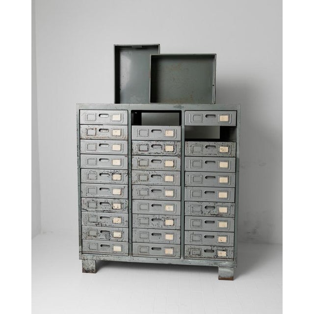 Vintage Industrial Metal Drawer Cabinet, 1960s For Sale - Image 12 of 17