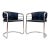 1980s Pair of Postmodern Italian Leather and Polished Chrome Accent Sling Chairs For Sale