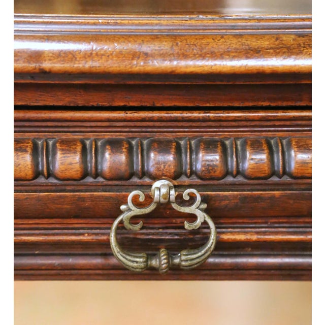 Wood 19th C. French Henri II Walnut Desserte Console With Lift-Top Marble Interior For Sale - Image 7 of 18