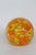 Art Glass Paperweight Controlled Bubble With Yellow and Orange Speckles 4519b For Sale - Image 4 of 9