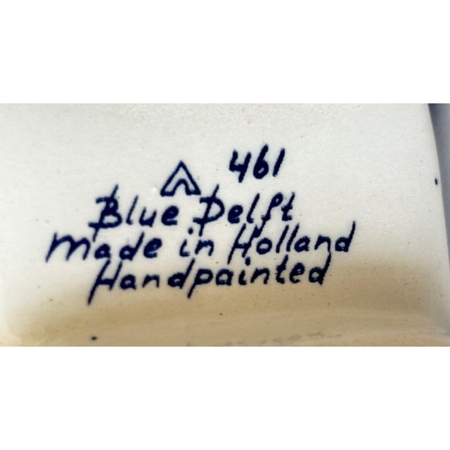 Ceramic Vintage Delft Blue Ceramic Clog Ashtray, Hand-Painted Windmill Motif, Holland For Sale - Image 7 of 7