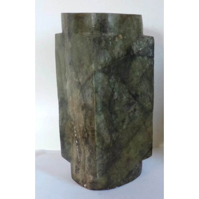 Stone Antique Chinese Carved Stone Cong For Sale - Image 7 of 11