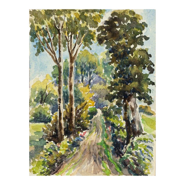 Forest - Watercolor by French Master - Mid 20th Century Mid 20th Century For Sale