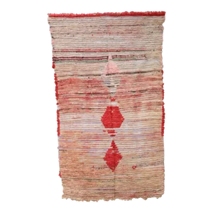 Pink Flatweave Moroccan Rug - 4'5" X 7'8" Ft