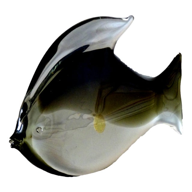 Grey Murano Glass Fish, 1960s For Sale