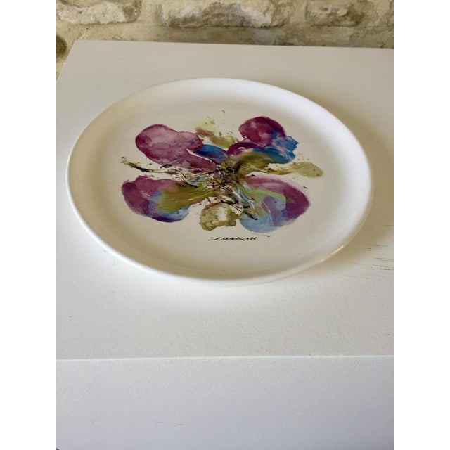Ceramic Decorative Plate by Zao Wou-Ki, 1986 For Sale - Image 7 of 12