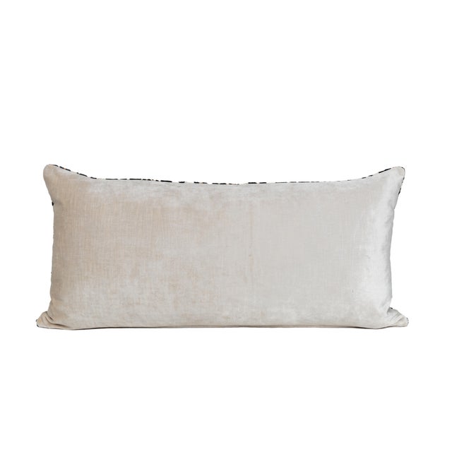 2020s Designer Cut Velvet Leopard Large Lumbar Pillow Cover 15x31 For Sale - Image 5 of 5