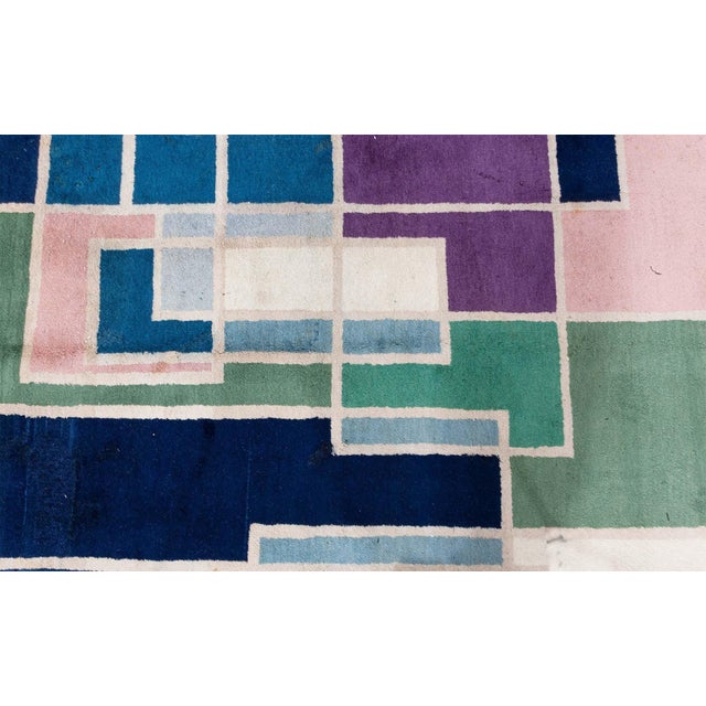 Vintage European Art Deco Rug by Mario Radice Size: 7'10" × 10'0" (238 × 304 cm) This exceptional vintage Art Deco rug is...