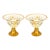 Pair of Mid-Century Modern Italian Venetian Art Glass Gilt & Painted Compotes For Sale