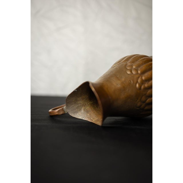 Antique Embossed Copper Jug with Floral Motif, 1900s For Sale - Image 5 of 9