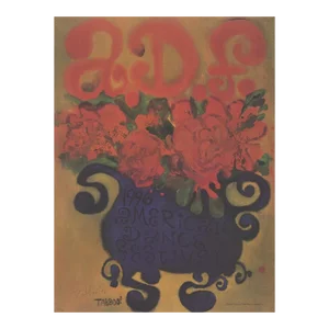 1996 Stephen Tabboo AKA Tashjian 'American Dance Festival 1996' Contemporary Blue,Red,Orange USA Offset Lithograph