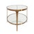Worlds Away Matthew Izzo Home Brando Antique Brass Two Tier Oval Coffee Table With Glass Tops For Sale - Image 4 of 9