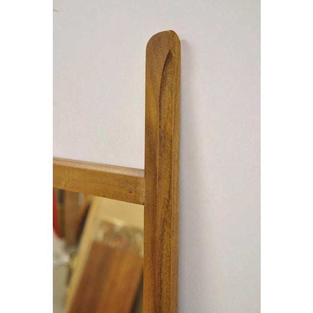 Mid 20th Century Vintage Mid Century Modern Sculpted Walnut Finial Modernist Wall Mirror For Sale - Image 5 of 11