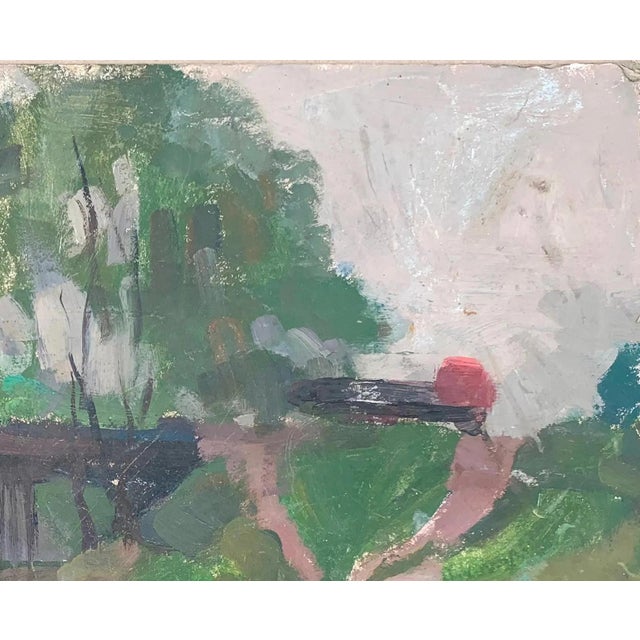 Realism Summer Painting River Rural Landscape Impressionism Antique Oil Painting Original Soviet Art Ukrainian Artist Sokolovsky G. 40-50 1970s For Sale - Image 3 of 6