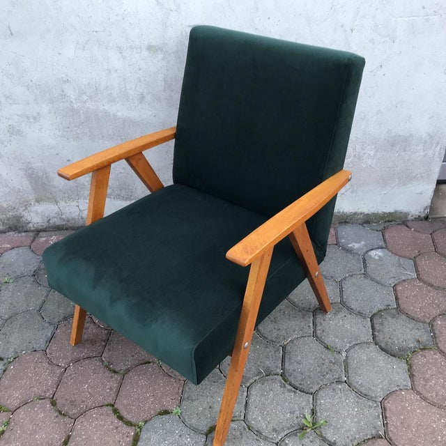 Armchair in Bottle Green, 1970s For Sale - Image 9 of 18